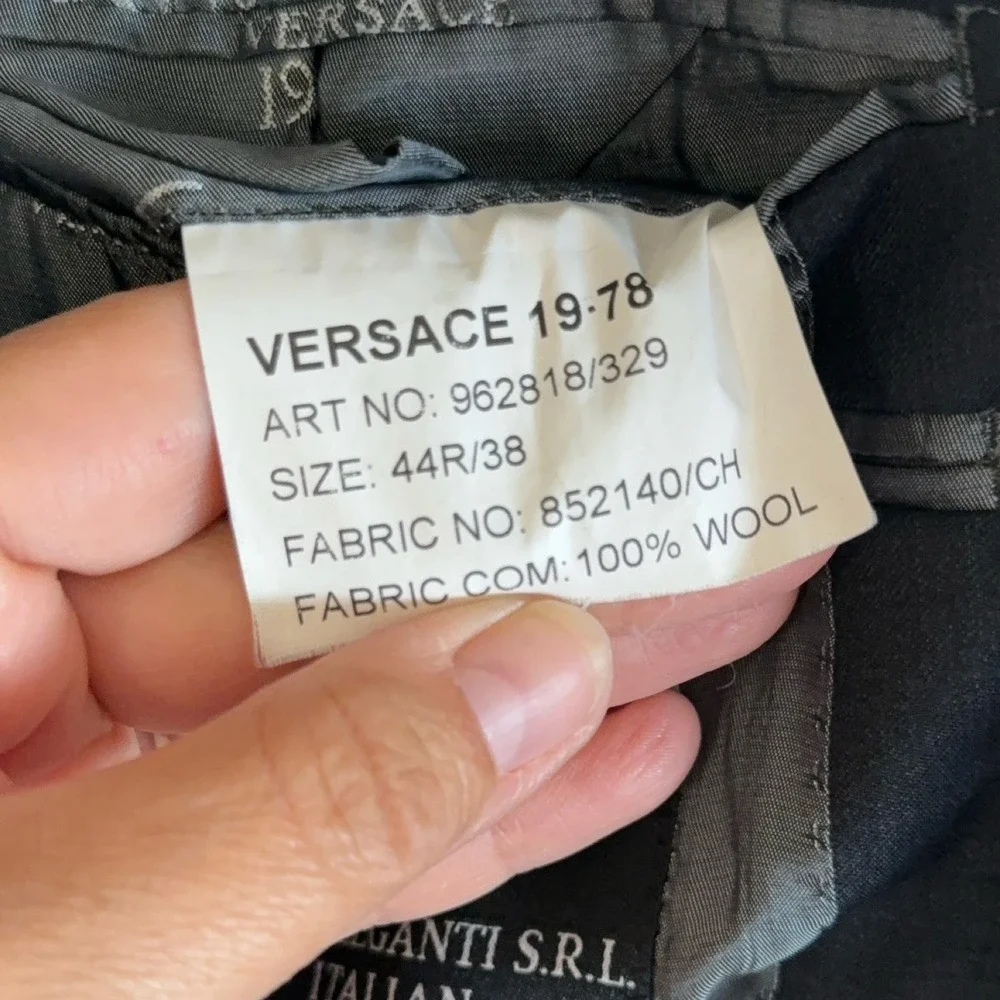 Versace 19.78 Tailored Fit Blazer Jacket Black 44R Men's 100% Wool